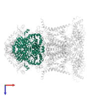 Mitochondrial ubiquinol-cytochrome-c reductase complex core protein i in PDB entry 3h1k, assembly 1, top view.