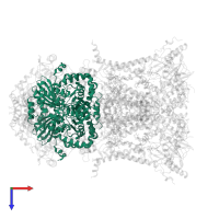 Mitochondrial ubiquinol-cytochrome-c reductase complex core protein i in PDB entry 3h1l, assembly 1, top view.