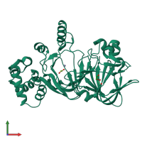 PDB entry 3h1m coloured by chain, front view.