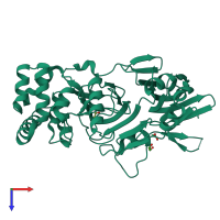 PDB entry 3h1m coloured by chain, top view.