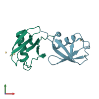 PDB entry 3h1u coloured by chain, front view.