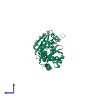 PDB entry 3h20 coloured by chain, side view.