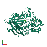 PDB entry 3h2k coloured by chain, front view.
