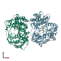 PDB entry 3h2l coloured by chain, front view.