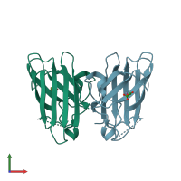 PDB entry 3h2p coloured by chain, front view.