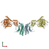 PDB entry 3h2u coloured by chain, front view.