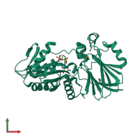 PDB entry 3h2y coloured by chain, front view.
