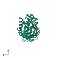 PDB entry 3h2y coloured by chain, side view.