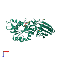 PDB entry 3h2y coloured by chain, top view.