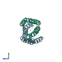 PDB entry 3h3m coloured by chain, side view.