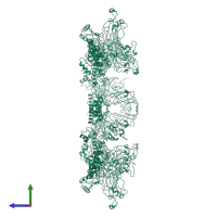 Baseplate wedge protein gp6 in PDB entry 3h3w, assembly 1, side view.