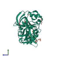 PDB entry 3h41 coloured by chain, side view.