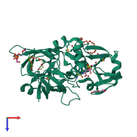 PDB entry 3h41 coloured by chain, top view.