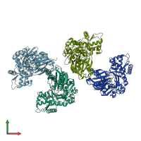 PDB entry 3h45 coloured by chain, front view.