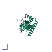 PDB entry 3h47 coloured by chain, side view.