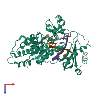 PDB entry 3h4d coloured by chain, top view.