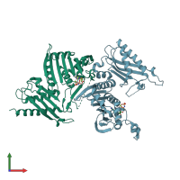 PDB entry 3h4l coloured by chain, front view.