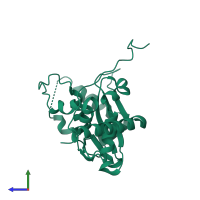 PDB entry 3h4r coloured by chain, side view.