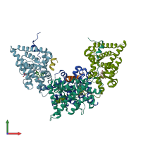 PDB entry 3h52 coloured by chain, front view.