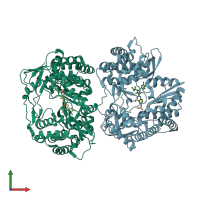 PDB entry 3h59 coloured by chain, front view.