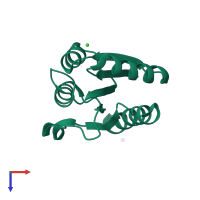 PDB entry 3h5i coloured by chain, top view.