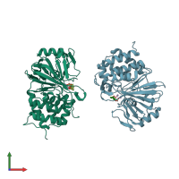 PDB entry 3h64 coloured by chain, front view.