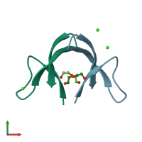 PDB entry 3h6c coloured by chain, front view.