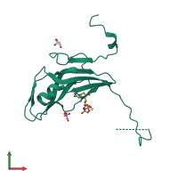 PDB entry 3h6d coloured by chain, front view.