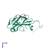 PDB entry 3h6d coloured by chain, top view.