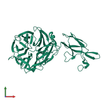 PDB entry 3h6j coloured by chain, front view.