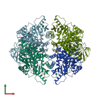 PDB entry 3h6o coloured by chain, front view.