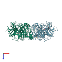 PDB entry 3h71 coloured by chain, top view.