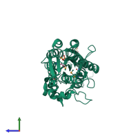 PDB entry 3h75 coloured by chain, side view.