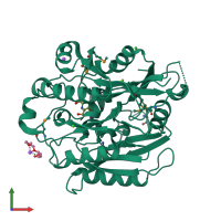 PDB entry 3h7c coloured by chain, front view.
