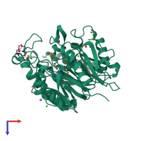 PDB entry 3h7c coloured by chain, top view.
