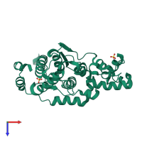 PDB entry 3h7i coloured by chain, top view.