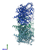 PDB entry 3h7l coloured by chain, side view.