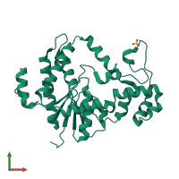 PDB entry 3h8j coloured by chain, front view.
