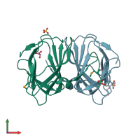 PDB entry 3h8u coloured by chain, front view.