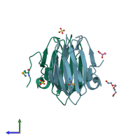 PDB entry 3h8u coloured by chain, side view.