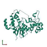 PDB entry 3h8w coloured by chain, front view.