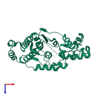 PDB entry 3h8w coloured by chain, top view.