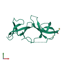 PDB entry 3h8z coloured by chain, front view.