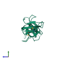 PDB entry 3h8z coloured by chain, side view.