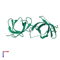 PDB entry 3h8z coloured by chain, top view.
