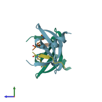 PDB entry 3h91 coloured by chain, side view.