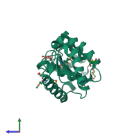 PDB entry 3h93 coloured by chain, side view.