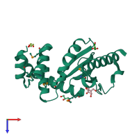 PDB entry 3h93 coloured by chain, top view.