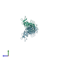 PDB entry 3h94 coloured by chain, side view.