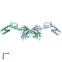 PDB entry 3h94 coloured by chain, top view.